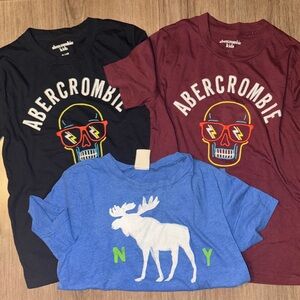 Abercrombie & Fitch Kids Tees - Black, Maroon, Blue